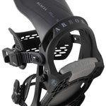 Arbor Women's Acacia Snowboard Bindings 2024 - Black bindings with white lettering and logo on top strap.