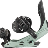 Arbor Women's Sequioa Snowboard Bindings - Black bindings with white lettering on straps and a black logo on the baseplate.