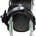 Arbor Women's Sequioa Snowboard Bindings - A black binding with a geometric pattern on top, featuring a circular logo in the center.