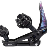 Arbor Sapling Youth Snowboard Bindings 2024 - Black bindings with a sleek, modern design and silver buckles.