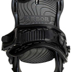 Arbor Sapling Youth Snowboard Bindings 2024 - Black bindings with a wavy pattern on top and silver screws.