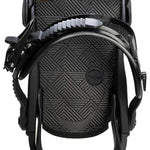 Arbor Women's Sequioa Snowboard Bindings - Black bindings with a geometric pattern on the baseplate and straps.