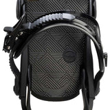Arbor Women's Sequioa Snowboard Bindings - Black bindings with a geometric pattern on the baseplate and straps.
