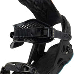 Arbor Women's Sequioa Snowboard Bindings - Black bindings with a geometric pattern on straps and buckles.