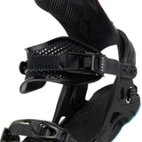 Arbor Women's Sequioa Snowboard Bindings - Black bindings with a geometric pattern on straps and buckles.