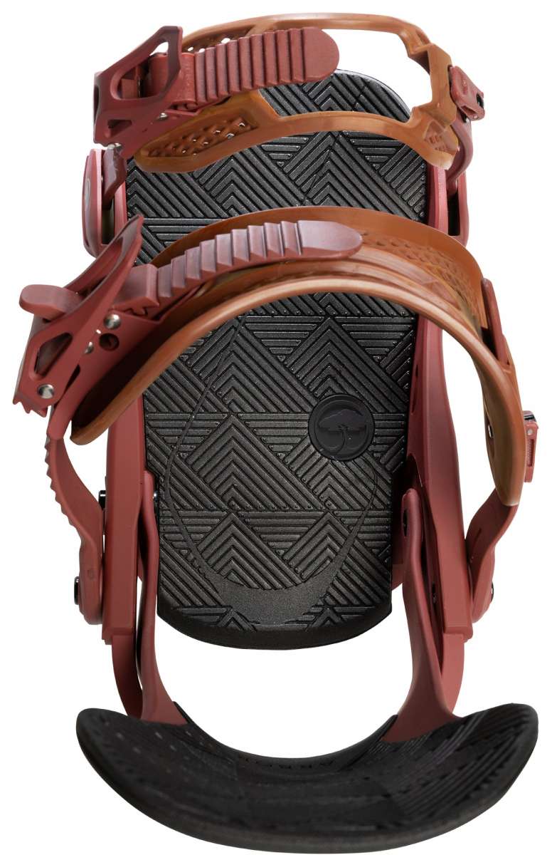 Arbor Women's Sequioa Snowboard Bindings - 2024 model bindings with a sleek black base and silver buckles.