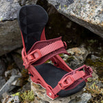 Arbor Women's Sequioa Snowboard Bindings - 2024 model bindings with a sleek black base and silver buckles.