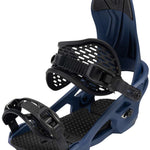Arbor Spruce Snowboard Bindings 2024 - A pair of black bindings with a textured footbed and silver screws.