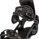 Arbor Spruce Snowboard Bindings 2024 - Black bindings with a textured strap and silver buckles.