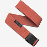 Arcade Ranger Belt 2023 - A salmon-colored belt with a herringbone pattern, featuring a black buckle and a woven texture.