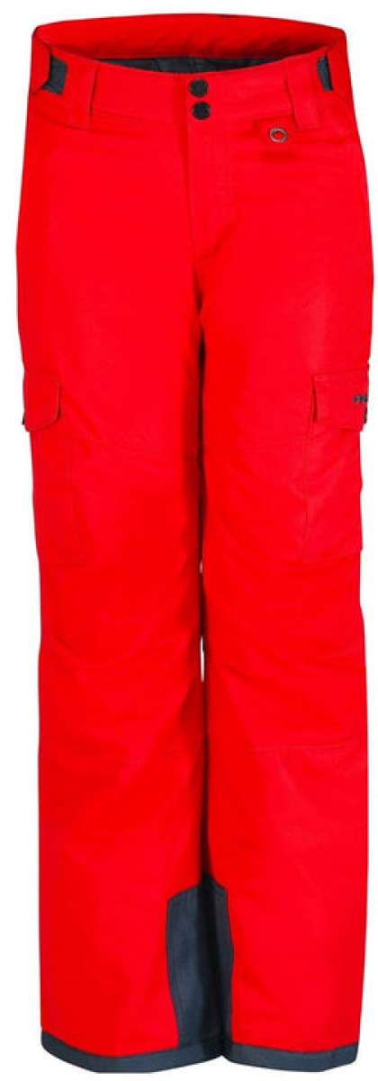 Arctix Kids Cargo Insulated Pants 2023 - Pair of red insulated pants with cargo pockets on each leg.