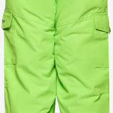 Arctix Kids Cargo Insulated Pants 2023 - A pair of lime green snow pants with cargo pockets on each leg and a black logo on the left thigh.