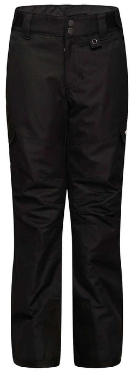 Arctix Kids Cargo Insulated Pants 2023 - Black snow pants with two cargo pockets on each thigh and a white logo on the left leg.