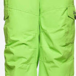 Arctix Kids Cargo Insulated Pants 2023 - A pair of lime green snow pants with cargo pockets on each leg and a gray logo on the left thigh.