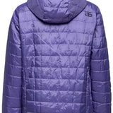 Arctix Girls Aero Hooded Insulated Jacket 2023 - A purple jacket with a hood, quilted pattern and black zipper.
