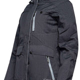Arctix Women's Daybreak Insulated Jacket 2022 - A dark gray jacket with a subtle grid pattern and two zippered pockets on the front.