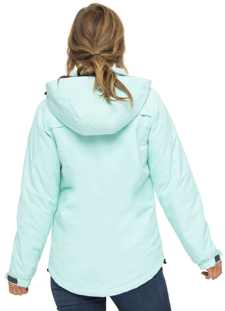 Arctix Women's Daybreak Insulated Jacket - A light blue jacket with a hood, worn by a woman facing away from the camera.
