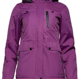 Arctix Women's Daybreak Insulated Jacket 2022 - A purple jacket with a hood, featuring black zippers and buttons.