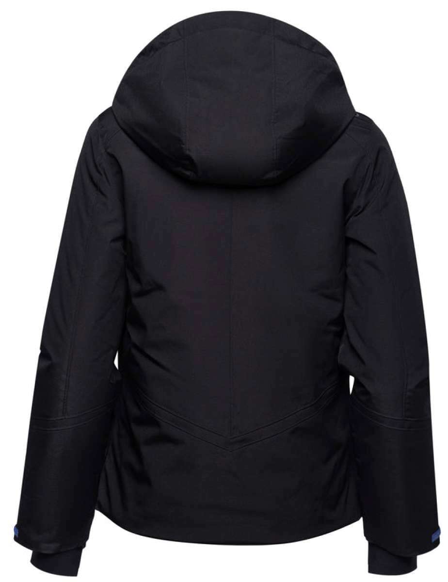 Arctix Women's Blizzard Insulated Jacket - A black insulated jacket with a hood, featuring a zippered front and two side pockets.