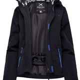 Arctix Women's Blizzard Insulated Jacket - A black jacket with a white and grey marbled pattern on the hood lining.