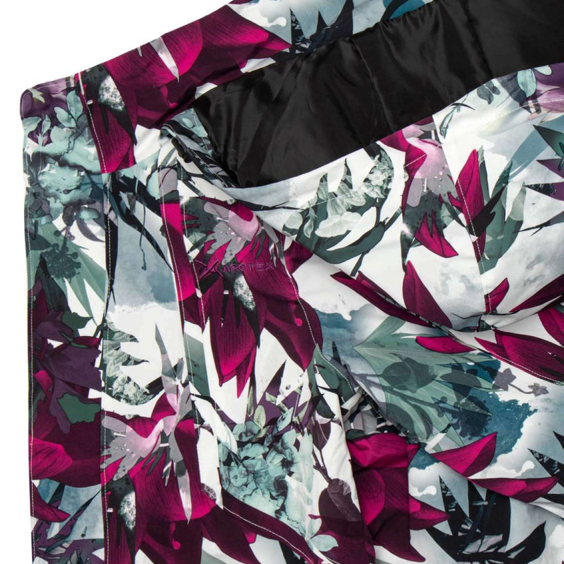 Arctix Women's Blizzard Insulated Jacket 2024 - A white jacket with a floral pattern of magenta, teal, and gray flowers.