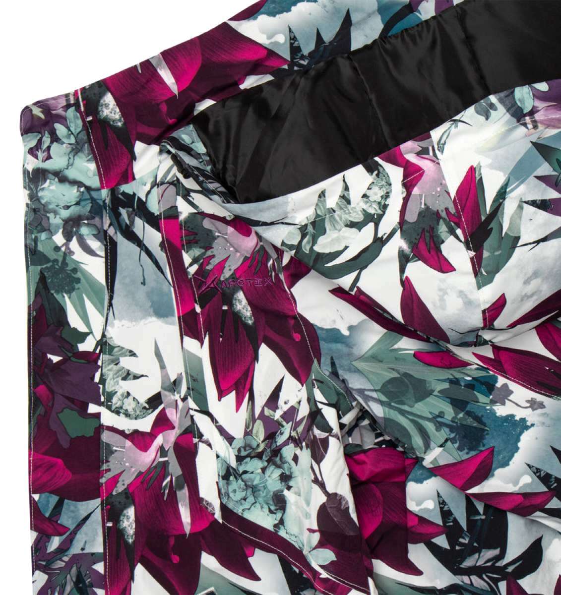 Arctix Women's Blizzard Insulated Jacket 2024 - A white jacket with a floral pattern of magenta, teal, and gray flowers.