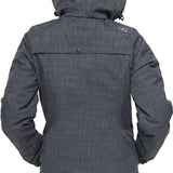 Arctix Women's Daybreak Insulated Jacket 2023 - A dark grey jacket with a hood, featuring a zippered front and two pockets on either side.
