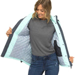 Arctix Women's Daybreak Insulated Jacket - A light blue jacket with a darker blue stripe on the left sleeve and a zippered pocket on the right side.