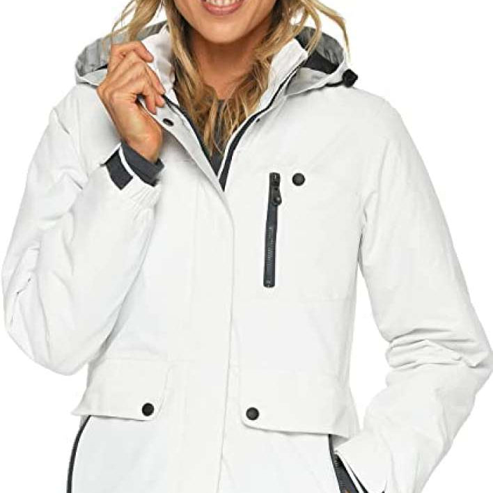 Arctix Women's Daybreak Insulated Jacket 2023 - A white jacket with a black zipper and two zippered pockets on the front.