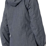 Arctix Women's Daybreak Insulated Jacket - A dark gray jacket with a hood, featuring two zippered pockets on either side and a white zipper running down the front.