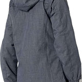Arctix Women's Daybreak Insulated Jacket - A dark gray jacket with a hood, featuring two zippered pockets on either side and a white zipper running down the front.