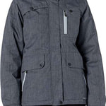 Arctix Women's Daybreak Insulated Jacket - A dark grey jacket with a hood, featuring two zippered pockets and one flap pocket on the front.