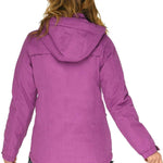 Arctix Women's Daybreak Insulated Jacket 2023 - A purple jacket with a hood, worn by a woman with long brown hair, facing away from the camera.