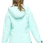 Arctix Women's Daybreak Insulated Jacket 2023 - A light blue jacket with a hood, worn by a woman facing away from the camera.