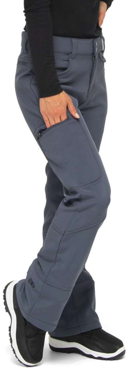 Arctix Ladies Sarah Softshell Pant - Dark gray softshell pants with zippered pockets and belt loops.