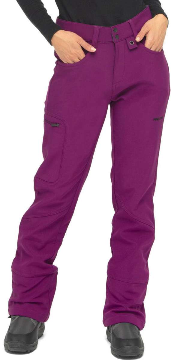Arctix Ladies Sarah Softshell Pant - Solid purple pants with zippered pockets and belt loops.