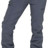 Arctix Ladies Sarah Softshell Pant 2023 - A pair of gray softshell pants with a belt loop and two front pockets.