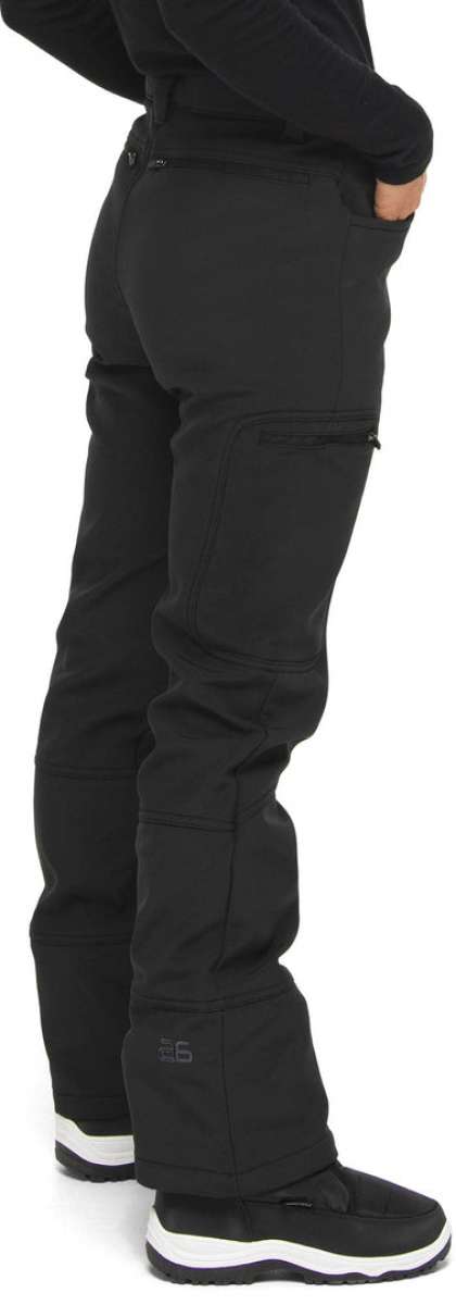 Arctix Ladies Sarah Softshell Pant 2023 - Black softshell pants with zippered pockets and adjustable waistband.