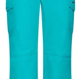 Arctix Women's Snowsports Cargo Pants 2023 - Pair of women's snow sports cargo pants in a solid teal color with two black snap buttons on the waistband and one cargo pocket on each thigh.