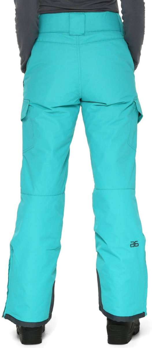 Arctix Women's Snowsports Cargo Pants - These pants have two cargo pockets on each thigh and are a solid turquoise color with black trim at the bottom.