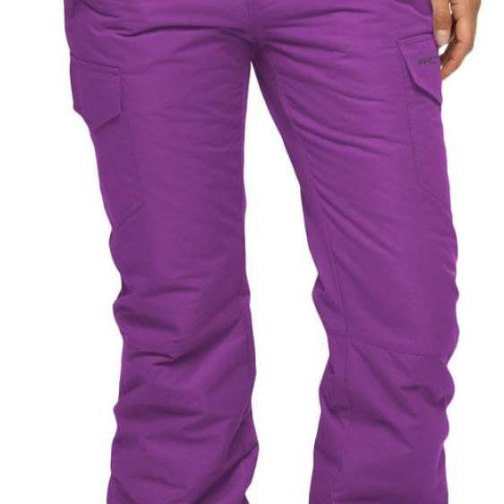 Arctix Women's Snowsports Cargo Pants 2023 - Solid purple pants with two black square patches on the back pockets.