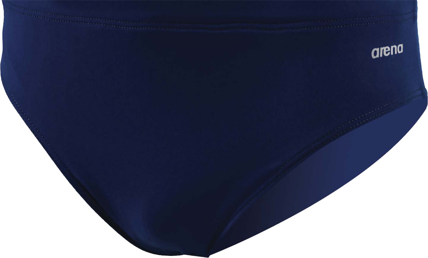 Arena Boys' Skys Brief Swimsuit - A navy blue swimsuit with a white logo on the left side of the waistband.