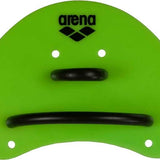 Arena Elite Swim Finger Paddle - A green swim paddle with a black finger grip on top.