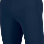 Arena Men's Board Jammer Swimsuit - A navy blue swimsuit with a white logo on the left leg and a small pocket on the right thigh.