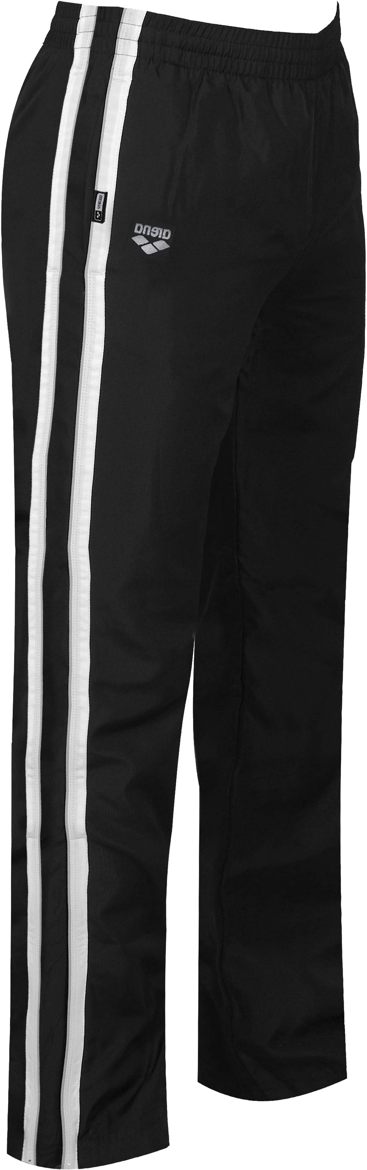 Arena Fribal Warm Up Pant - Black pants with white stripes down the side.