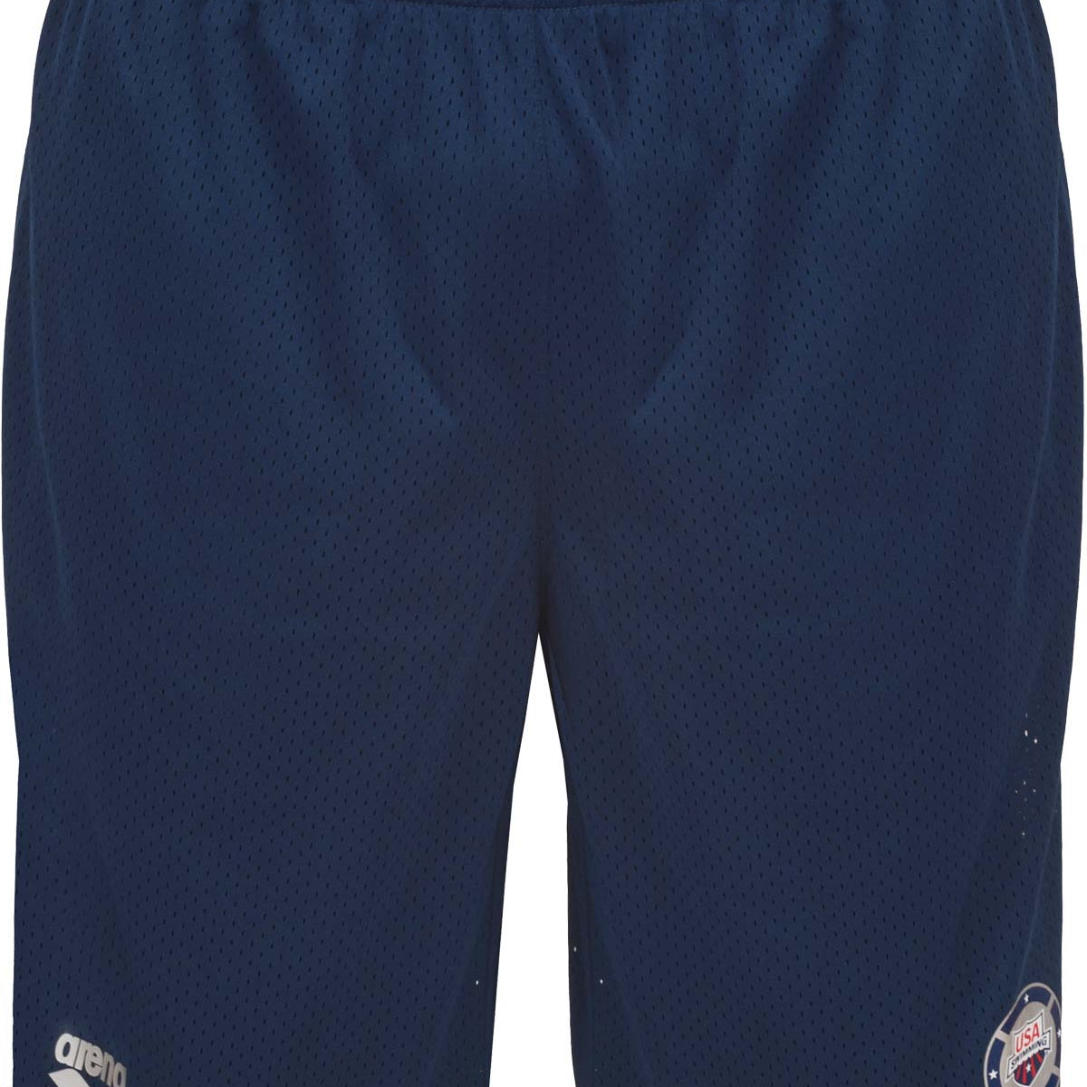 Arena Men's X-Long Bermuda Shorts 2014 - A pair of navy blue men's bermuda shorts with a white logo on the left leg.