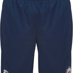 Arena Men's X-Long Bermuda Shorts 2014 - A pair of navy blue men's bermuda shorts with a white logo on the left leg.