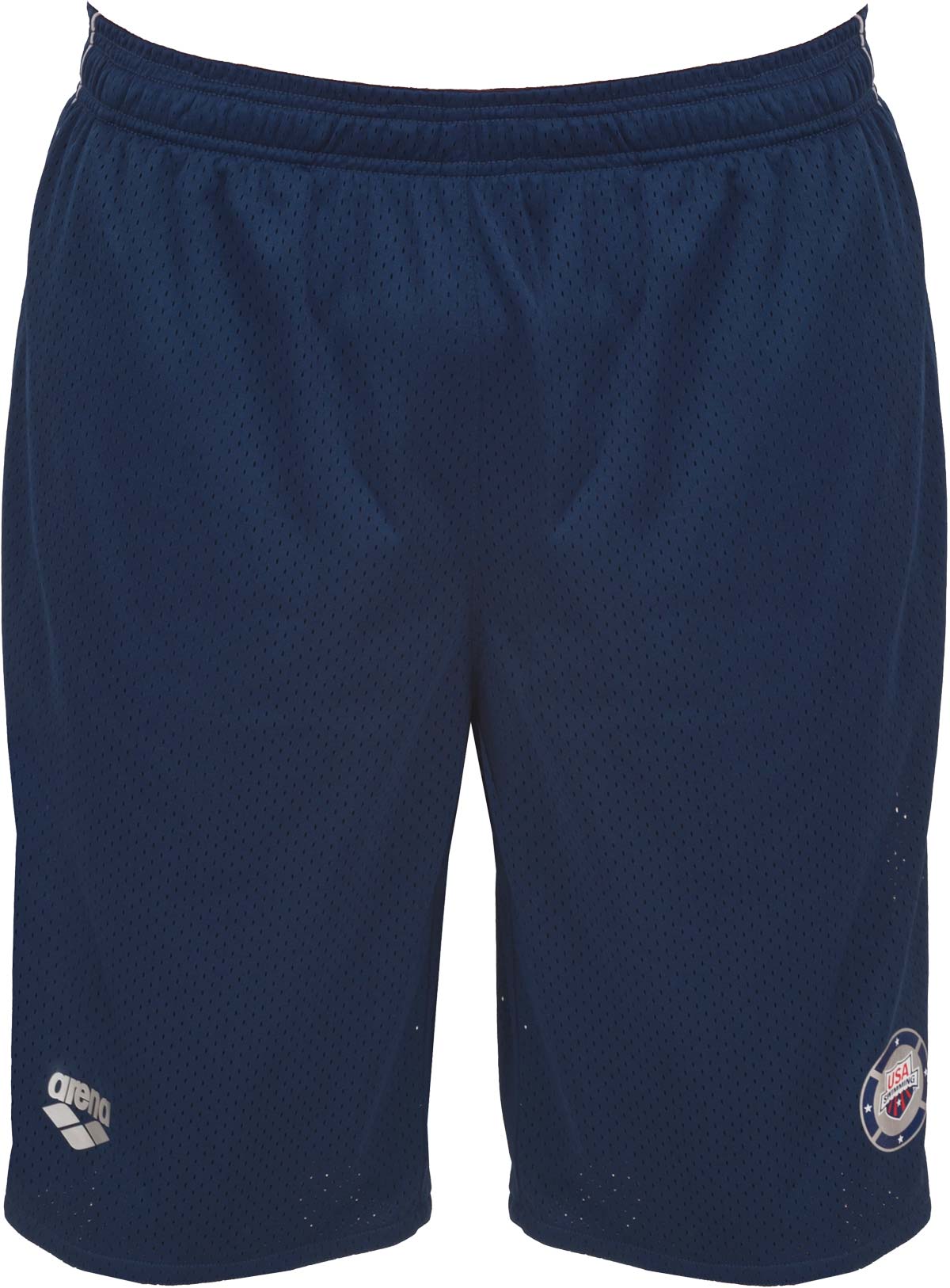 Arena Men's X-Long Bermuda Shorts 2014 - A pair of navy blue men's bermuda shorts with a white logo on the left leg.