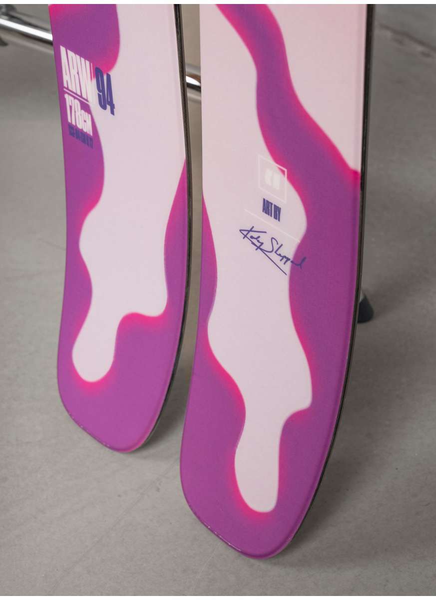 Armada Women's ARW 94 Skis 2024 - White skis with a pink logo on top.