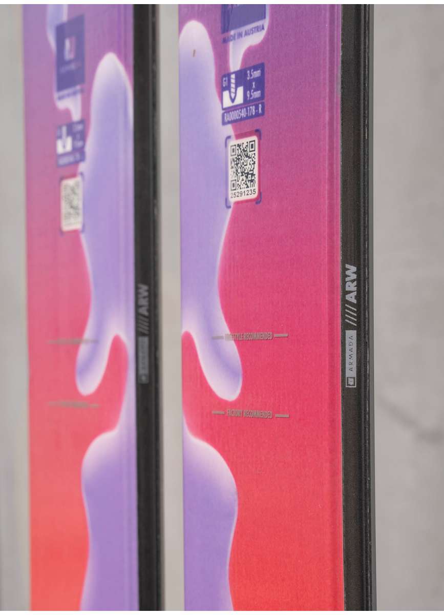 Armada Women's ARW 94 Skis 2024 - White skis with blue and black lettering on top.